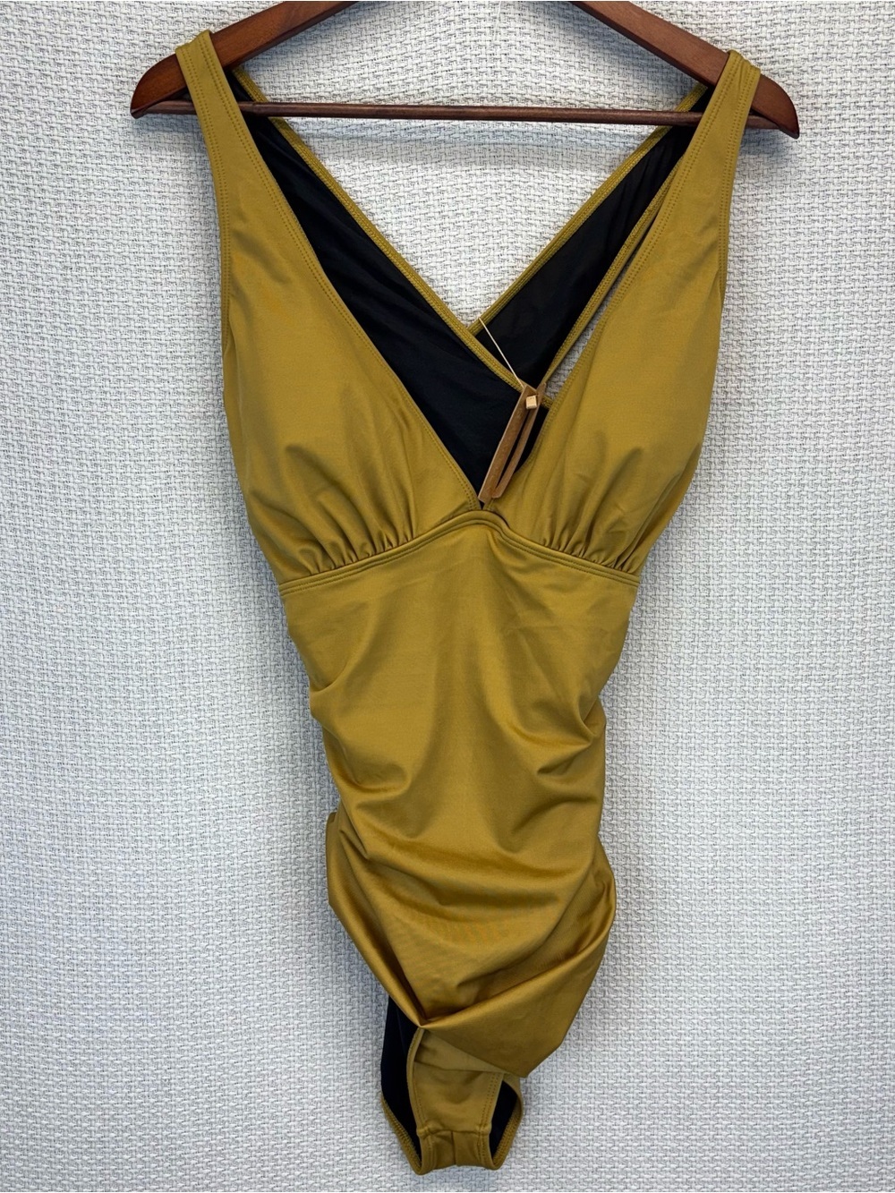 NWT Shapellx Smart Sculpt Plunge Cutout Swimsuit- XL - Gold - Glam Boho Resort